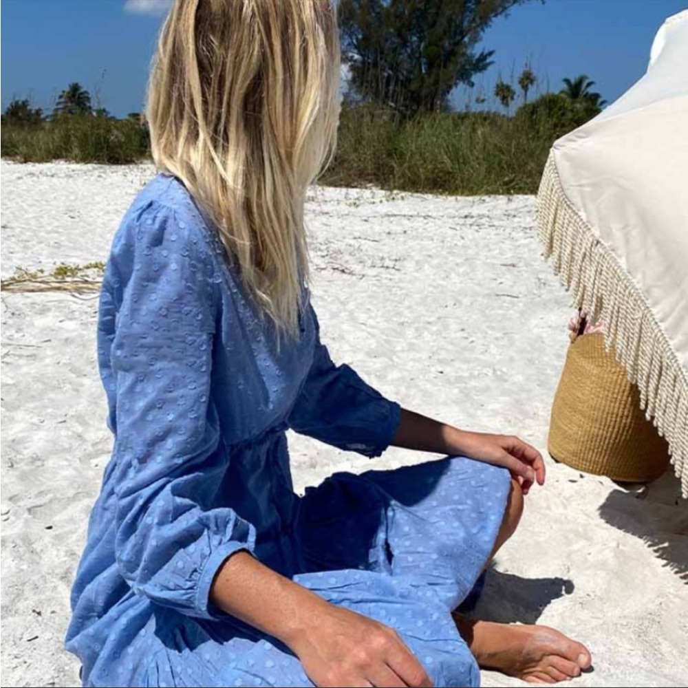 Emerson Fry Frances Dress 2 with Swiss dots in powder blue